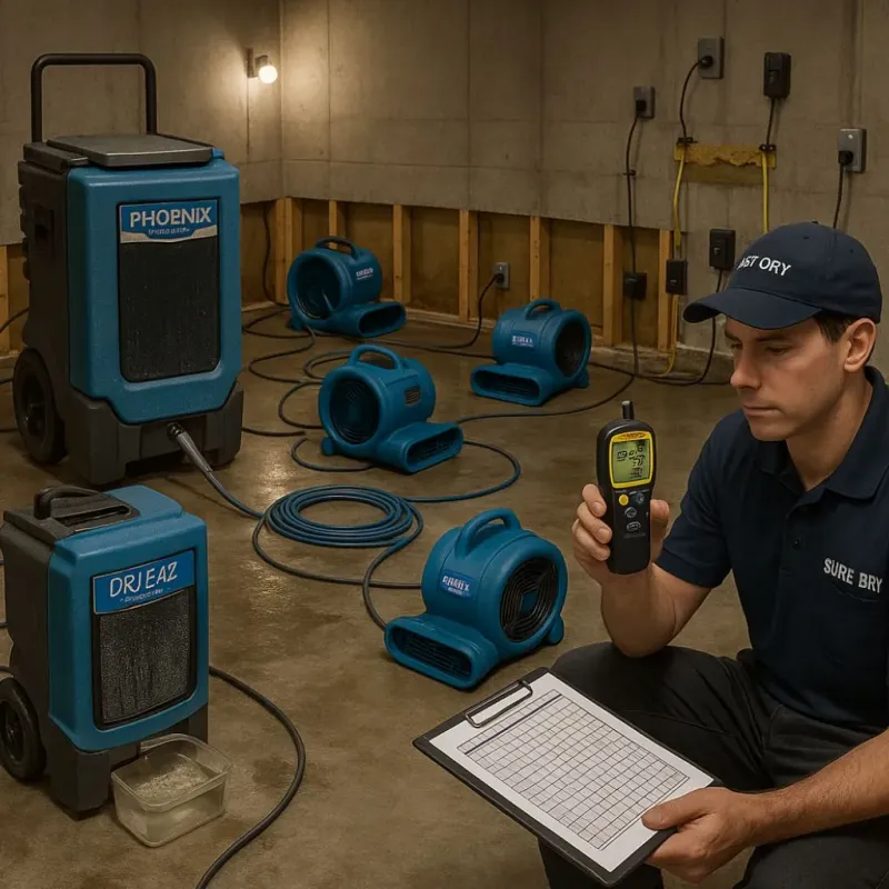 Structural Drying and Dehumidification process in Williamston, NC